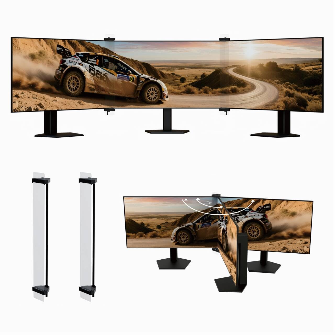 ZGRG Bezel Free Kit for 23"-33" monitor; Triple monitor Bezel Free Kit; ultrawide monitor kit (a pair of standard Version)