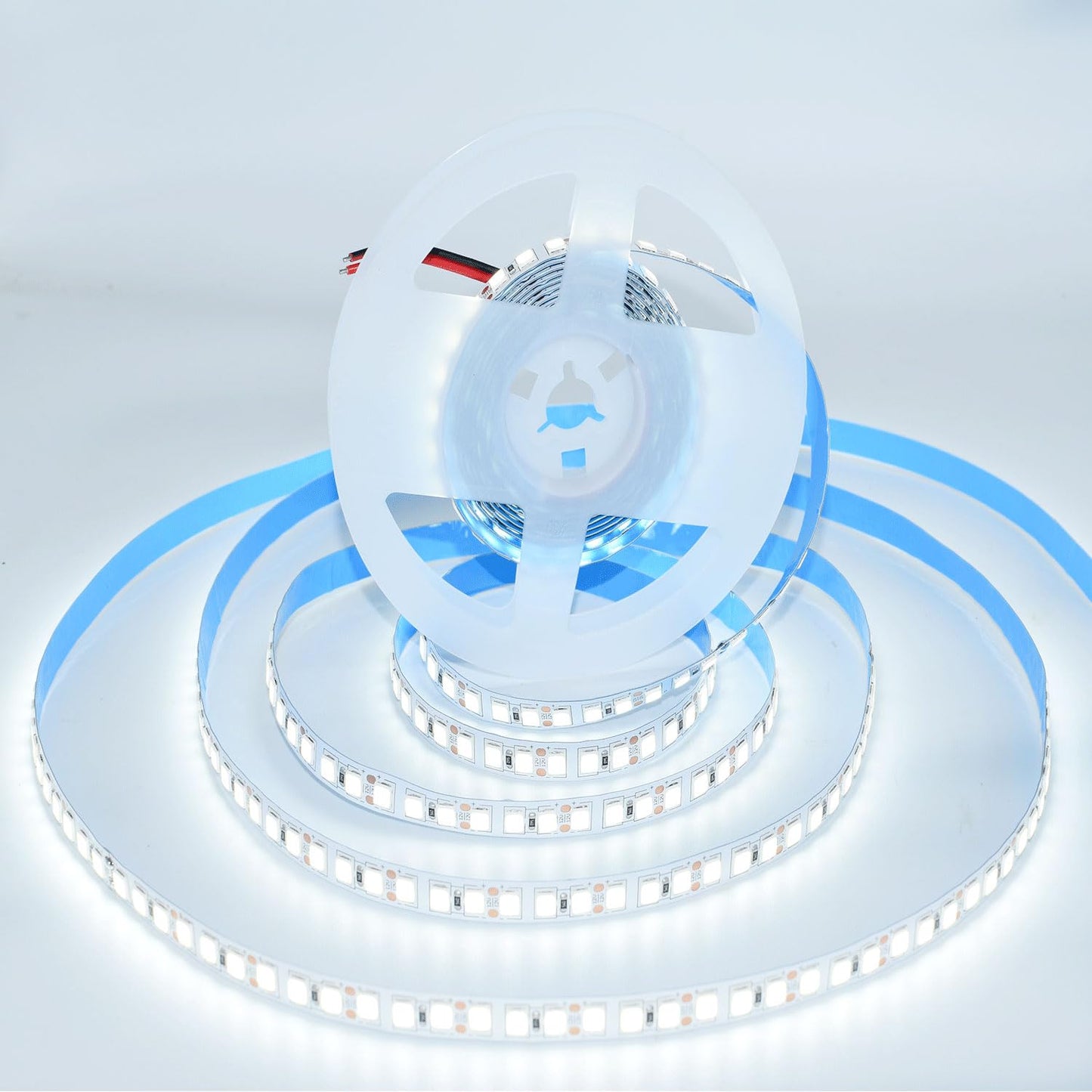 HAASHADA LED Lights Strips, Super Bright DC12V 5m/16.4ft 15000LM SMD5054 (5050 Upgraded) 600 LEDs Strip Lights, Dimmable Flexible LED Ribbon Tape Strips, Non-Waterproof Daylight White 6500K
