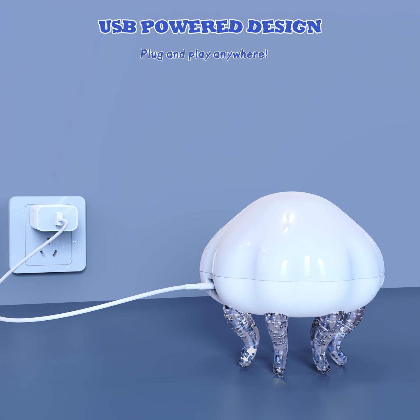 GOUTOOL 2-in-1 Ocean Wave & Jellyfish Projector Light with Remote Control,Timer autoOff,8Color Changing Night Light for Kids,USB Powered Mood Lamp for Bedroom,Christmas Birthday Gift (Jellyfish)