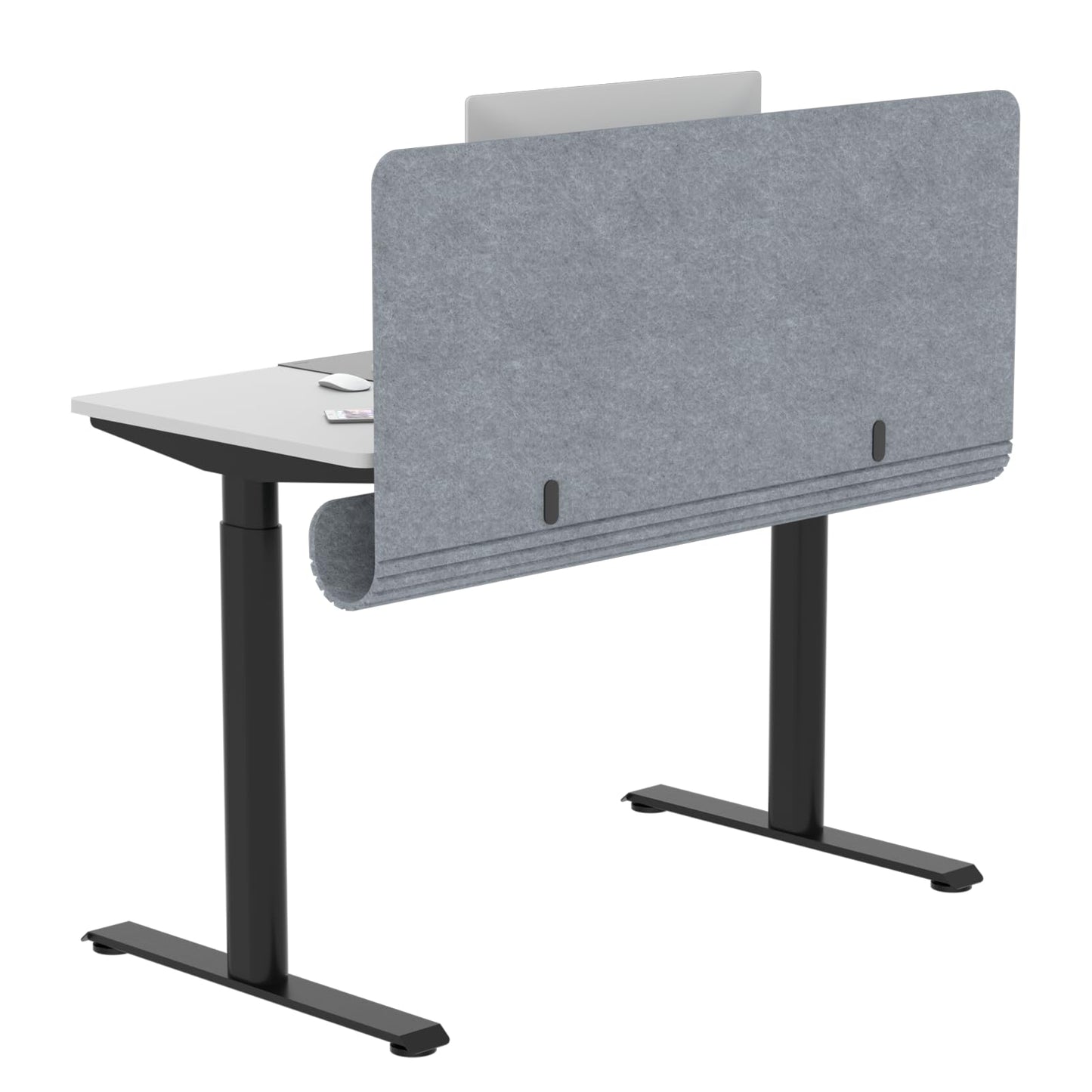 ERGO COLLECT Desk Privacy Panel with Wire Management, 47.2 x 22.5 inch Sound Absorbing Felt Cubicle Desk Divider with Hidden Cord Organizer, Clamp or Screw Mount, Acoustic Partition for Office & Home