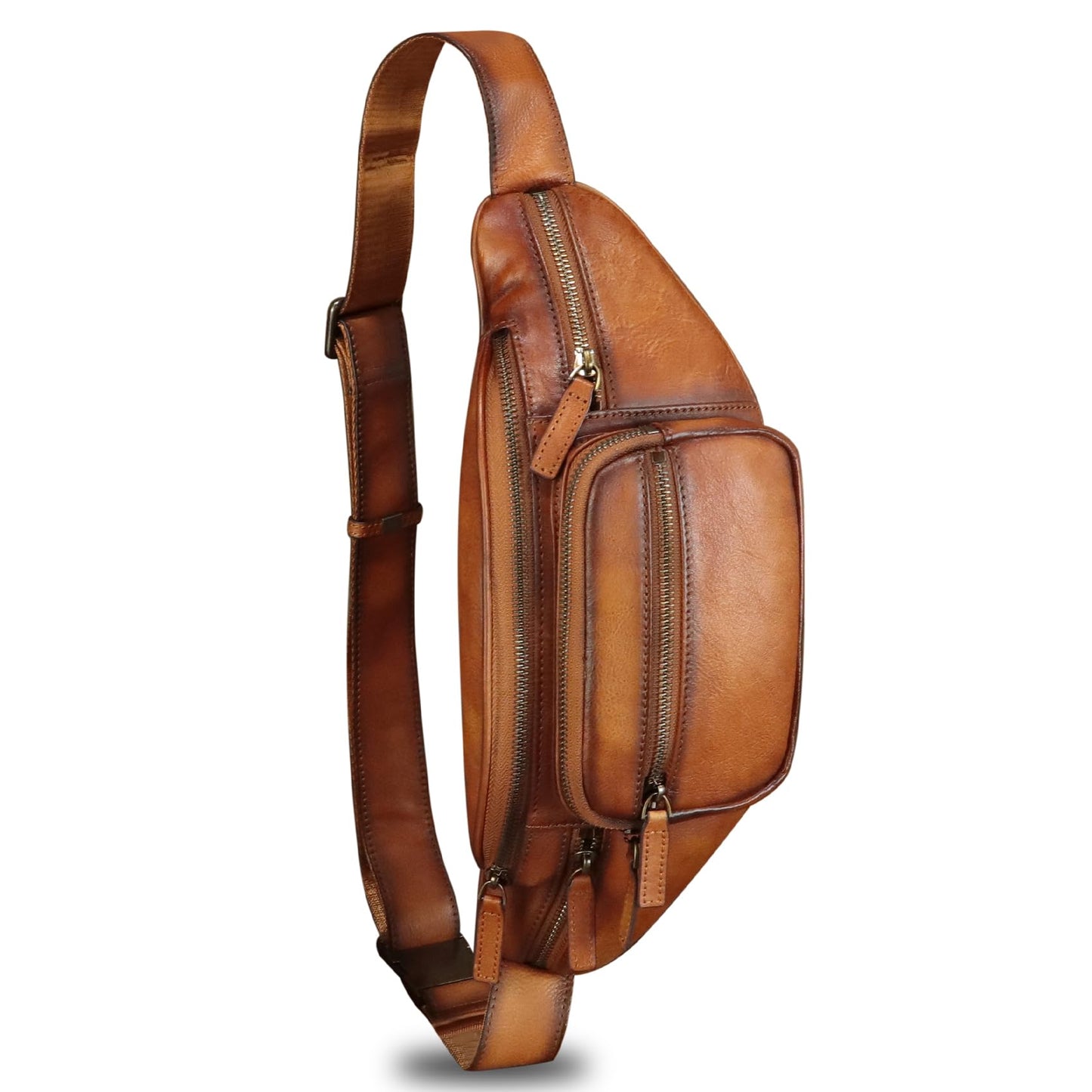 Genuine Leather Fanny Pack for Women and Men Vintage Handmade Leather Waist Bag Sling Bag Backpack Purse Crossbody Bags (Brown)