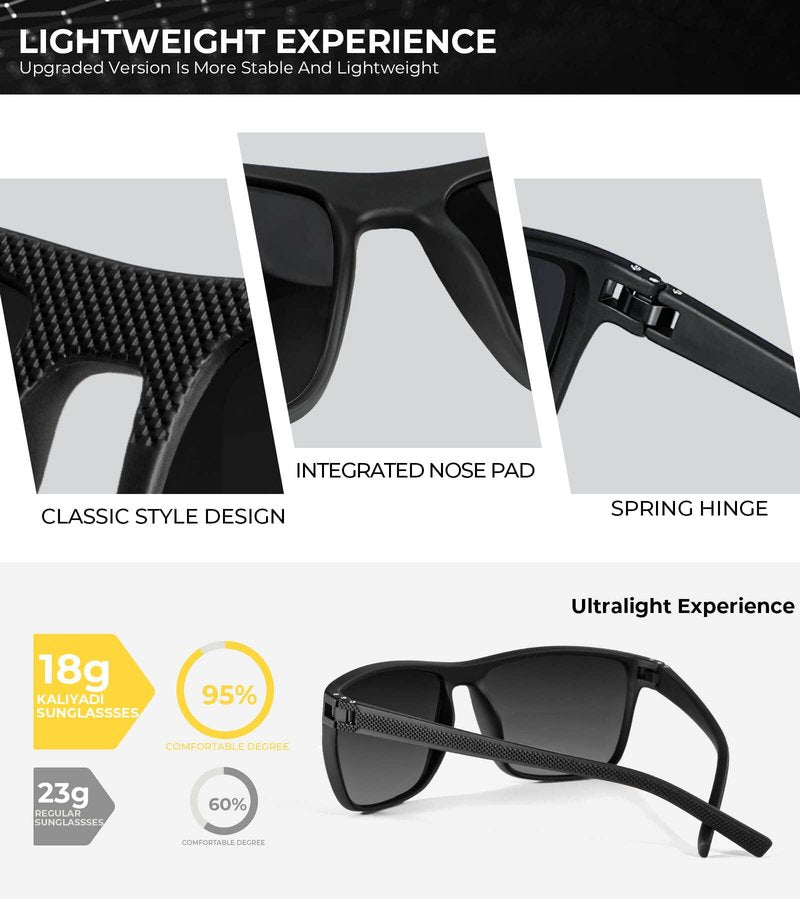 KALIYADI Polarized Sunglasses Men, Lightweight Mens Sunglasses Polarized UV Protection Driving Fishing Golf (Green/Red/Brown)