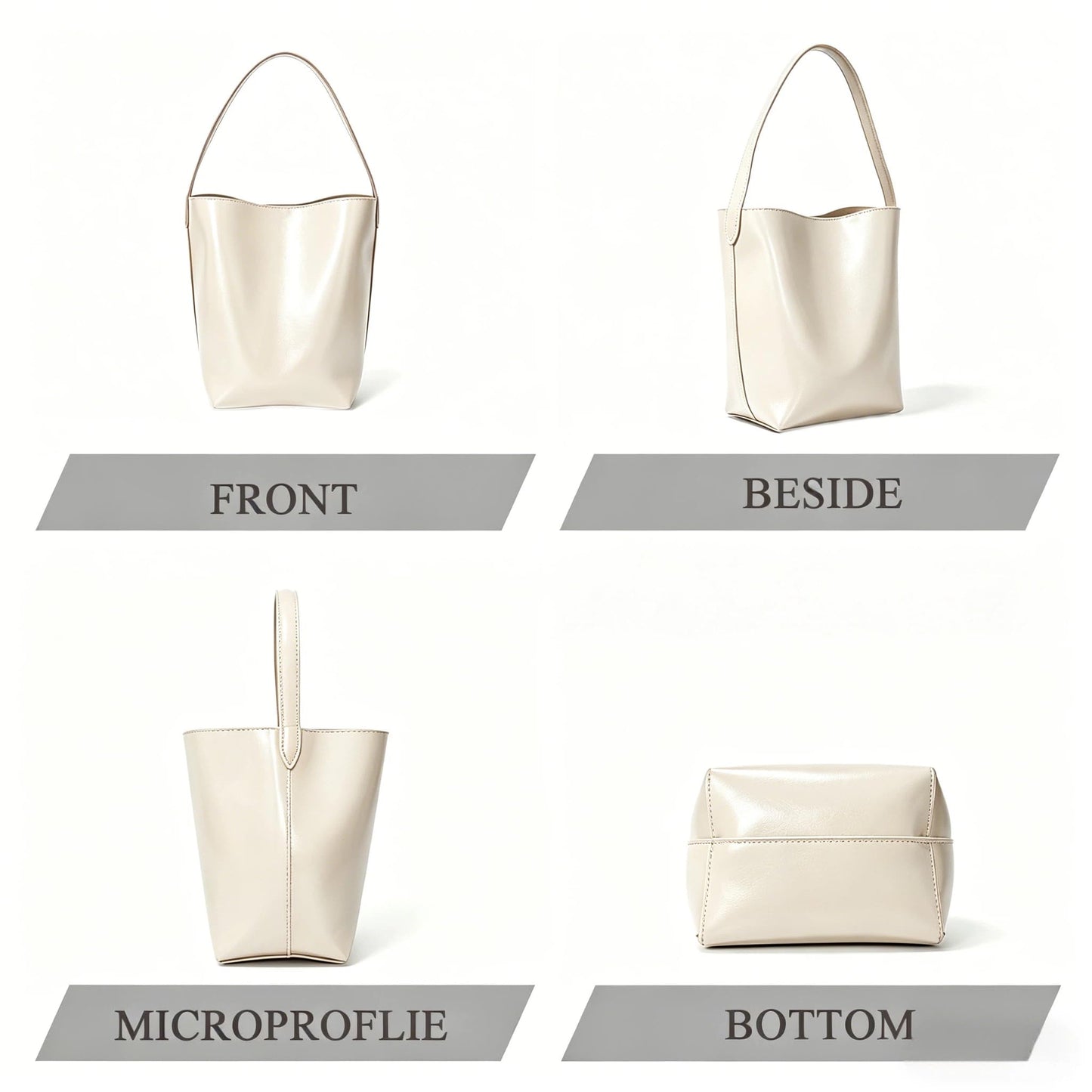 Bucket Bags for Women,Glossy Leather Bucket Purse,Small Tote handbag for Work Travel Daily