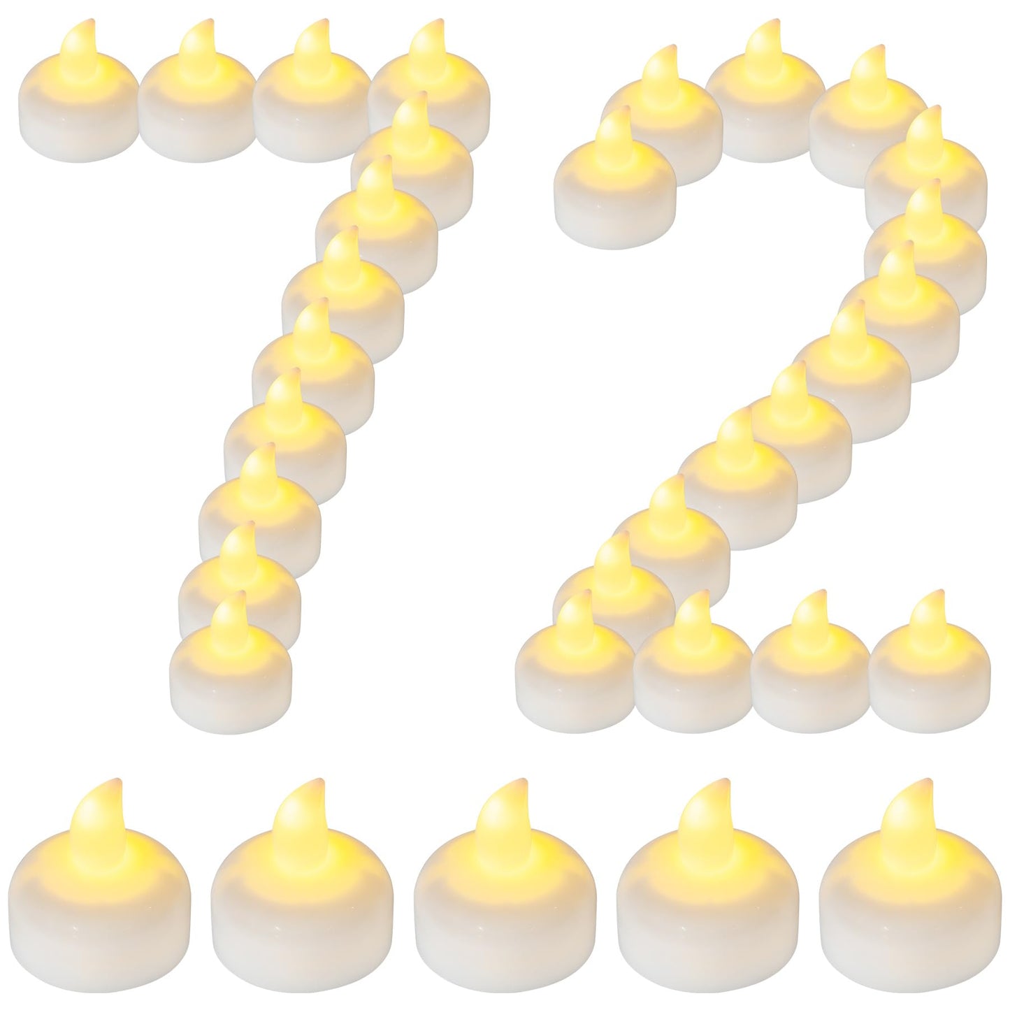 Yakpo 72 Pack Flameless Flickering Floating Tea Lights, Warm White Battery Operated Outdoor Waterproof Candles, LED Votive Tealight Candles Bulk for Wedding Centerpiece Vase Pond Halloween Decorations