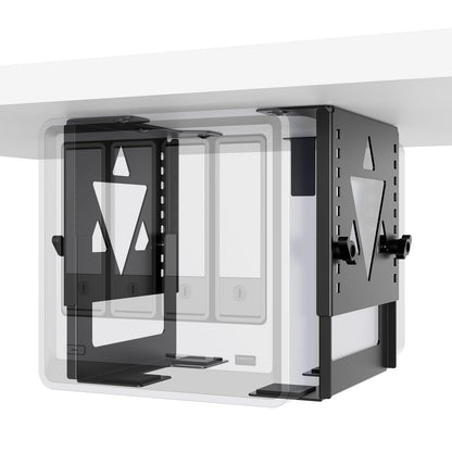 PUTORSEN Under Desk Mini PC Mount NAS Mount Bracket Holder, Height and Width Adjustable CPU Holder for Mac mini Desktop Computer, Mini PC, Small Form Factor Desktop Tower