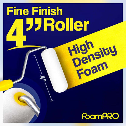 FoamPRO 163-P, 165-5 | 4” Fine Finish Foam Roller Refills (5 Pack) | Foam Paint Roller Covers | Home Painting Supplies & Paint Tools