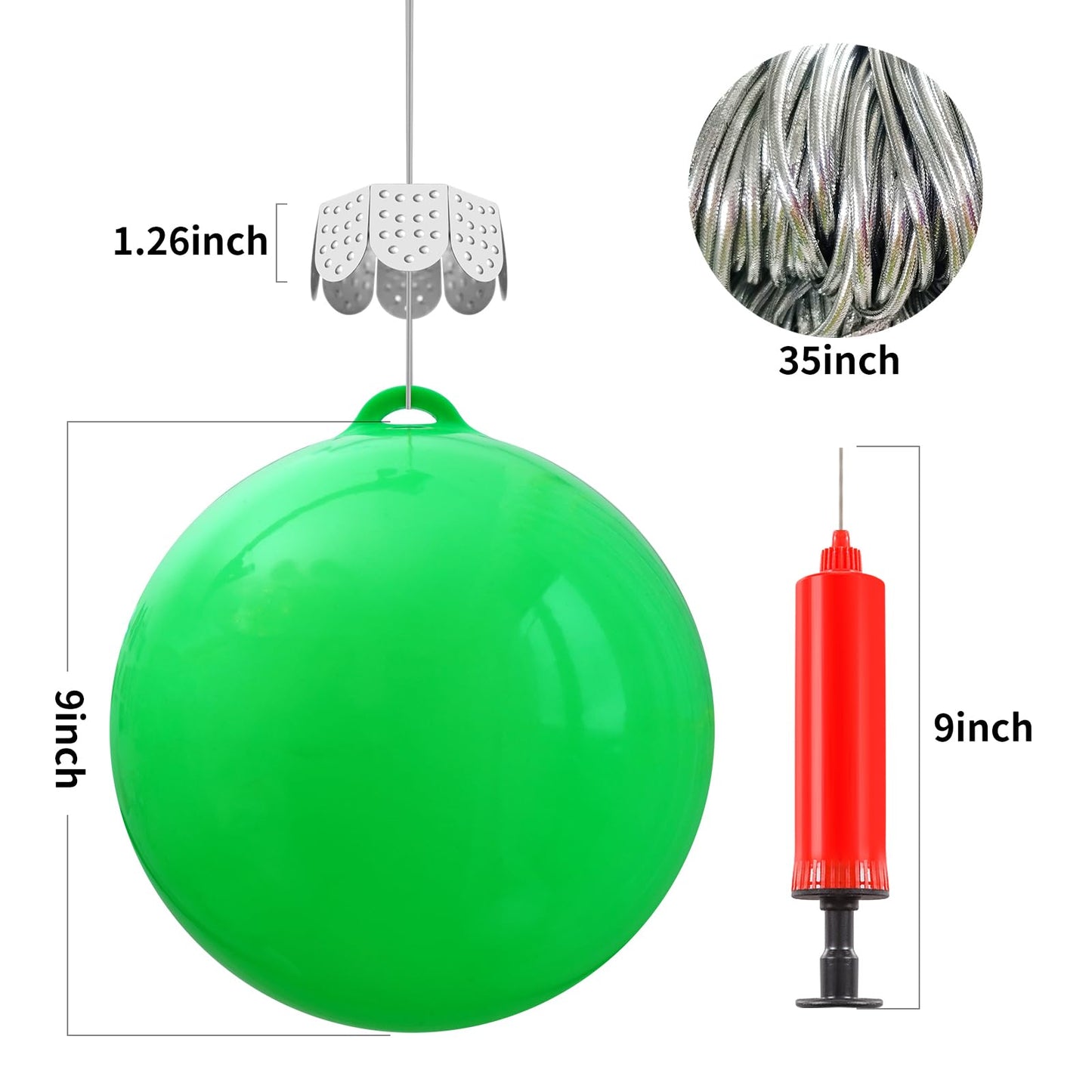 YONTUS 9 Inches Blow up Christmas Ornaments, Inflatable Christmas Balls Outdoor, Christmas Decorations for Porch (8 Pcs)