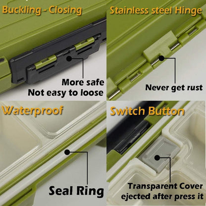 LESOVI Fishing Lure Boxes, Waterproof Portable Tackle Box Organizer With Storing Tackle Set Plastic Storage - Mini Utility Lures Fishing Box, Small Organizer Box