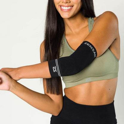 Zensah Compression Tennis Elbow Sleeve for Elbow Tendonitis, Tennis Elbow, Golfer's Elbow - Elbow Support, Elbow Brace (Small, Black)