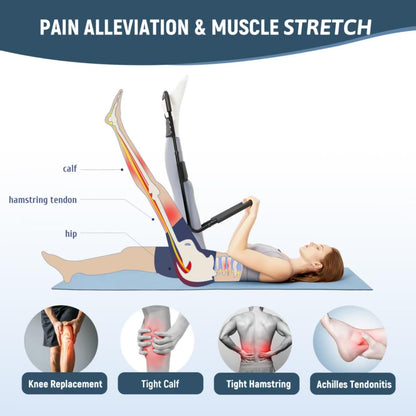 PressLoo Hamstring Stretcher for Knee Extension & Pain Relief, Adjustable Low Back, Calf, Leg & Hip Stretching Device for Flexibility, ACL MCL Surgery Recovery Physical Therapy & Rehab Equipment