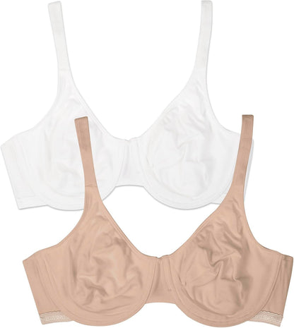 Fruit of the Loom Women's Multi-Pack Unlined Underwire Cotton Bra