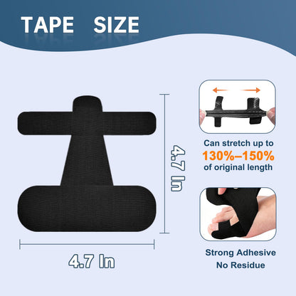 IEADEN Precut Kinesiology Tape for Bunion, 40 Pcs, Bunion Corrector, Big Toe Support and Pain Relief, Breathable Hypoallergenic Latex-Free Tape (Black)