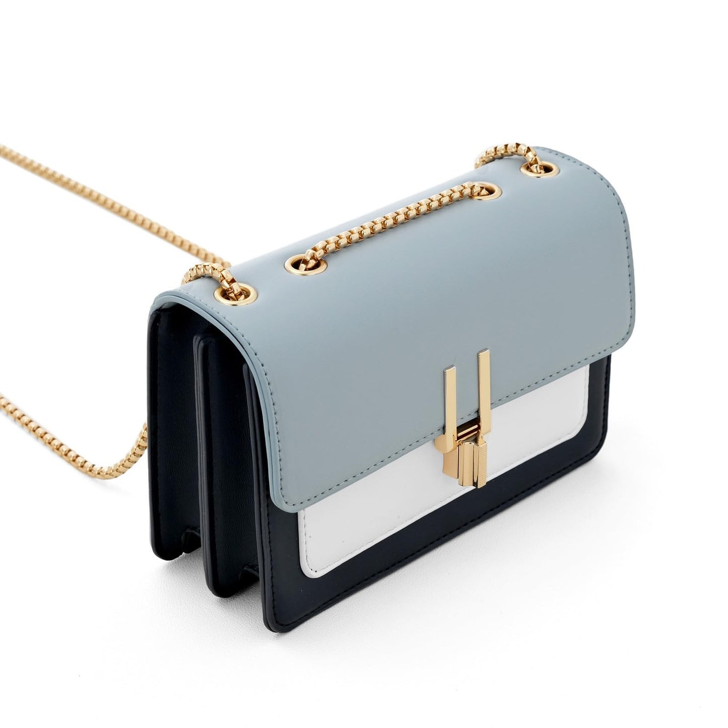Crossbody Bags for Women Cute Faux Leather Trendy Cross Body Bag Purses for Women Small Multi Color Designer Handbags Womens Purse Satchel Chain Strap Ladies Shoulder Bag Blue White