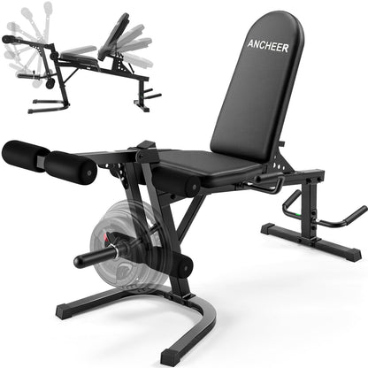 ANCHEER Leg Extension and Curl Machine, 880LBS Adjustable Leg Extension Machine, 4 in 1 Seated & Lying Leg Curl Machines for Home Gym Workout Equipment, Leg Exercise Weight Machine with Cable System