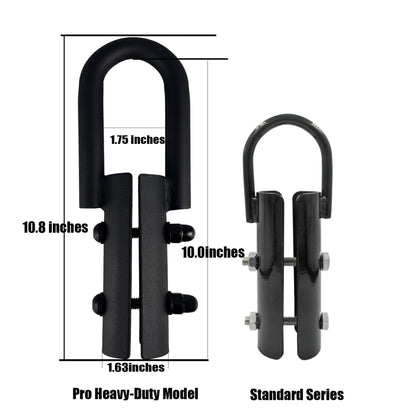Forellfit Climbing Rope Clamp -Upgraded 2.4 lbs Solid Steel - 3X Heavier Heavy Duty Metal End Cap for 1" - 1.5" Rope, Anchor Hook for Gym Strength Training, Deck Railing & DIY Projects 600lbs Capacity
