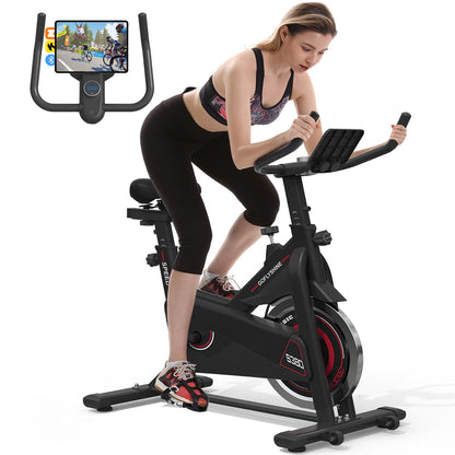 Exercise Bikes Stationary,Exercise Bike for Home Indoor Cycling Bike for Home Cardio Gym,Workout Bike with Mount & LCD Monitor,Silent Belt Drive
