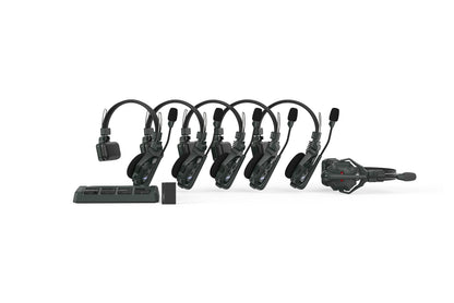 Hollyland Solidcom C1 9-Person Wireless Headset Intercom System with Base Station & 9 headsets, 1.9GHz Full-Duplex Team Communication with AB Grouping Cloud Meeting Announcement Expandable Connection