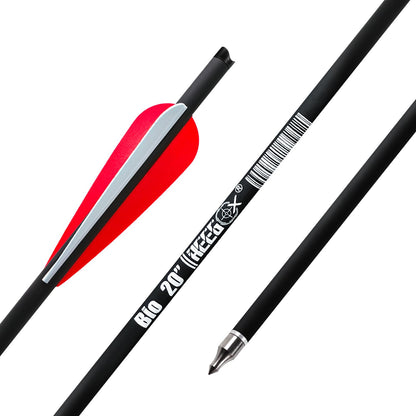 REEGOX Crossbow Bolts 20 inch Bio Crossbow Arrows with Moon Nocks and Removable Tips (Pack of 12) (20"-Red)