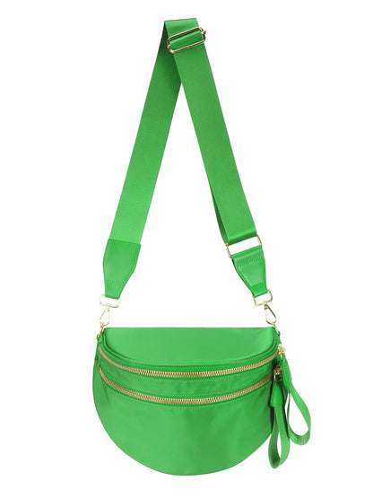 Pure Colour Crossbody Bag Bum Bag for Women,Spacious Purse Fanny Packs Belt Bag,Oversized Bum Bag (Colour Bum Bag-Beige)