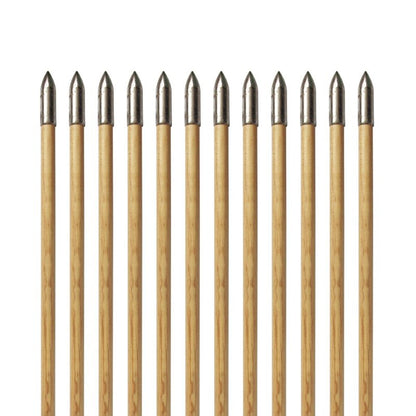 e5e10 Wooden Arrows Archery Handmade Arrows 33inch Shaft with Turkey Feather Fletching for Recurve Bow Longbow Hunting Practice 12PACK