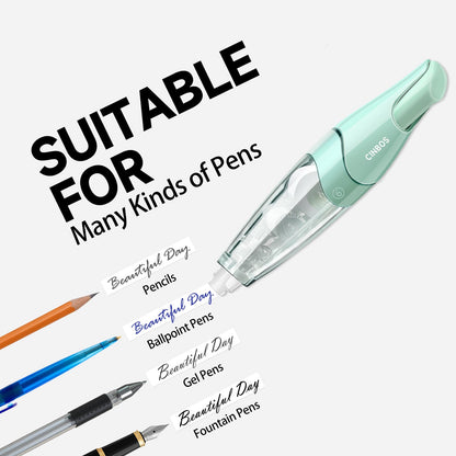 CINBOS Refillable Retractable Correction Tape with 2 Extra Refills, White Smooth Pull Out Cute Correction Tape for Office Supplies, 4 PCS (CS-25)