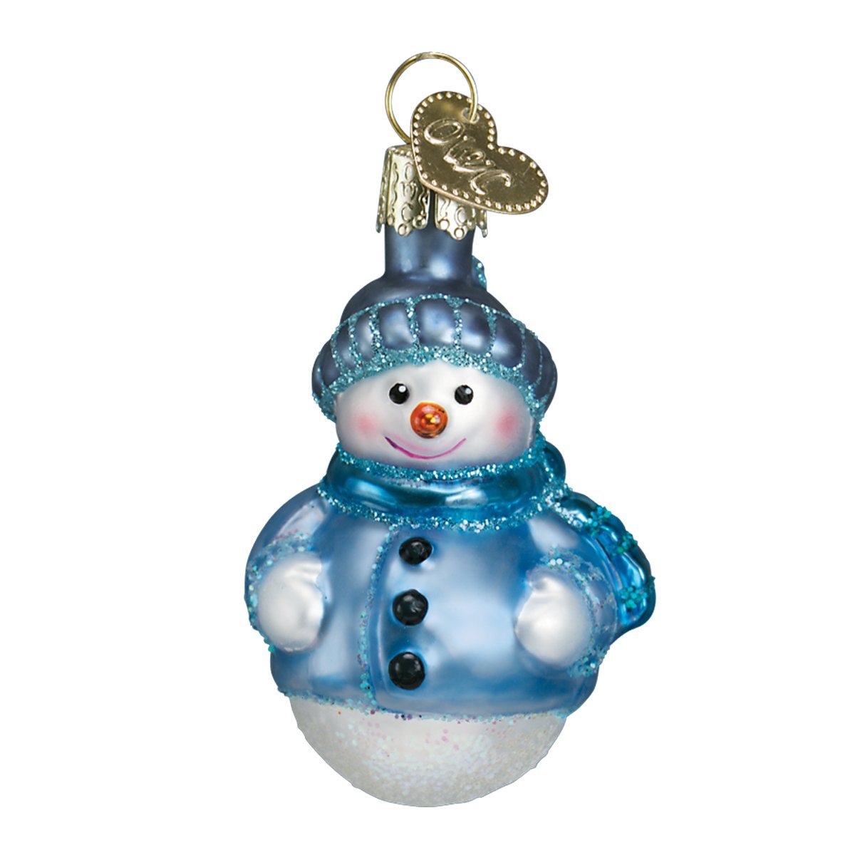 Old World Christmas Mini Snowman Set Glass Blown Ornament for Christmas Tree, Handcrafted Holiday Decoration, Set Collection