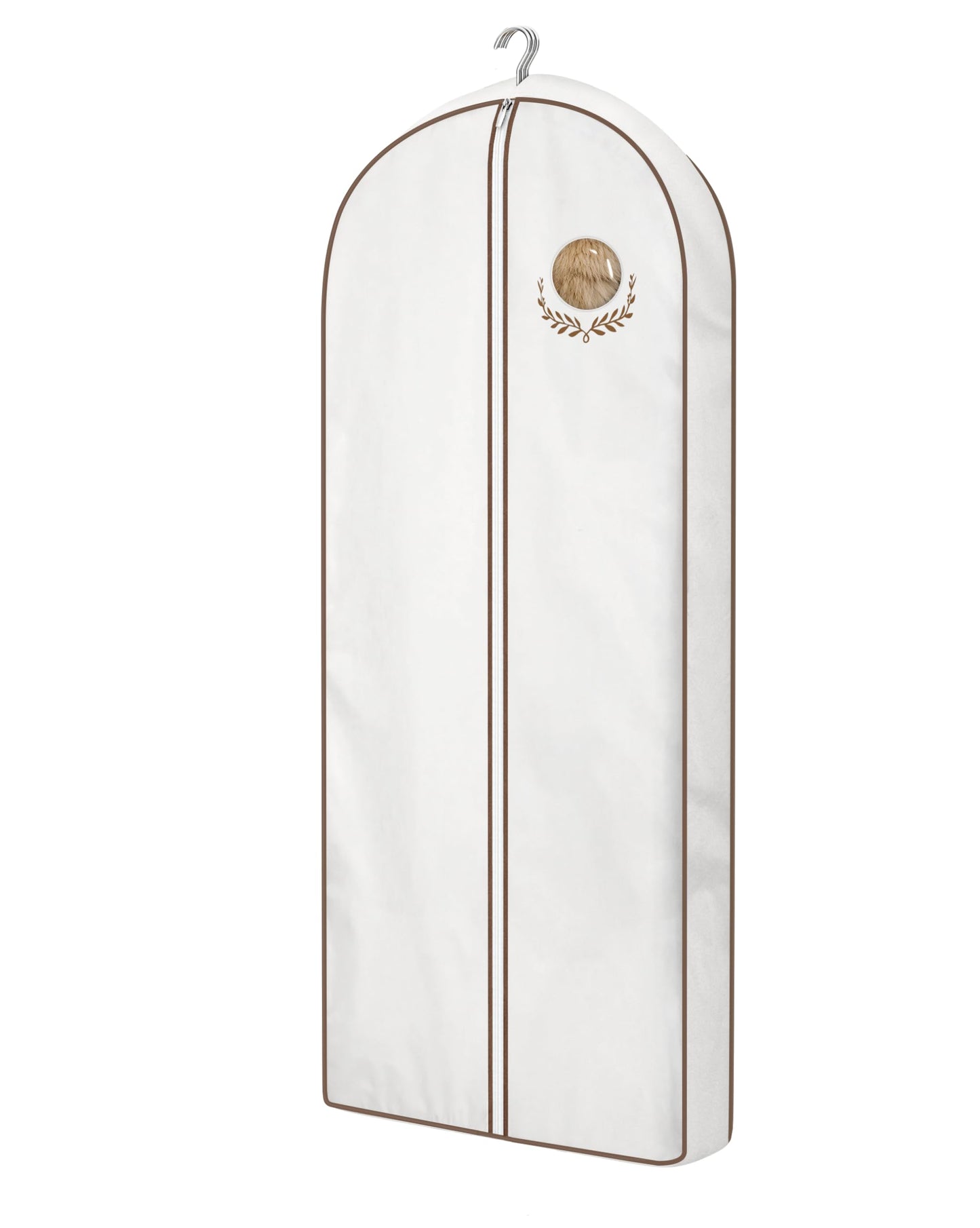 MISSLO 60" Cotton Garment Bag for Long Dress Breathable Fur Coat Storage Bag Women Dress Cover Luxury Garment Bags for Hanging Clothes Travel for Fur Coat, Jacket, Gown, Suit