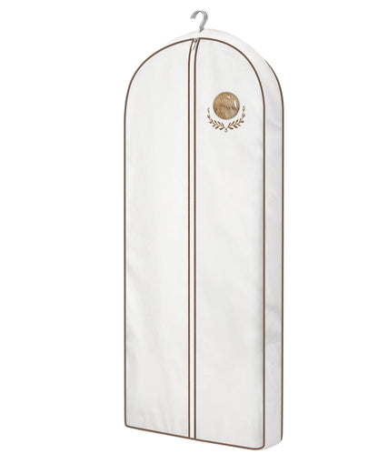 MISSLO 60" Cotton Garment Bag for Long Dress Breathable Fur Coat Storage Bag Women Dress Cover Luxury Garment Bags for Hanging Clothes Travel for Fur Coat, Jacket, Gown, Suit