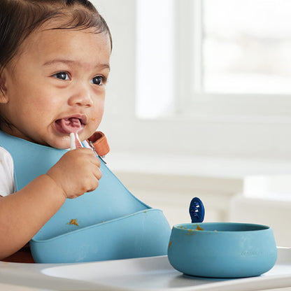 NumNum Suction Bowls for Babies & Toddlers, Extra Strong Non-Slip Suction, 100% Food-Grade Silicone, BPA-Free, Microwave & Dishwasher Safe, Baby-Led Weaning Bowls for 4+ Months & GOOtenils Green