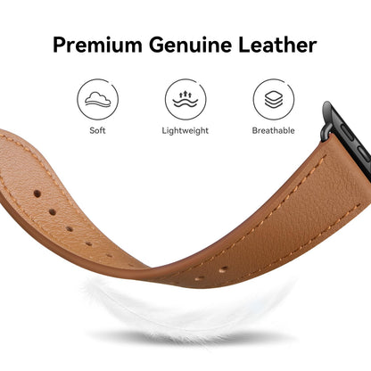 Bestig Leather Bands Compatible with Apple Watch Band 38mm 40mm 41mm 42mm(Series 10 11) for Women Men, Wristband Strap for iWatch SE3/2/1&Series 9 8 7 6 5 4 3 2 1(Brown+Black)