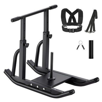 VEVOR Weight Sled, Fitness Training Training Pull Push Running Sled, Fitness Workout Sled Push Gym Equipment, Adjustable Height Handle, Compatible 1/2 in Weight Plates, Black, Football Sleds Chutes