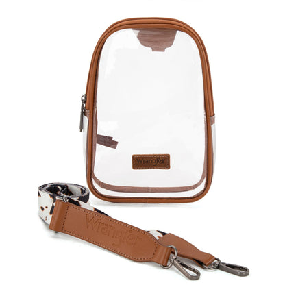 Wrangler Crossbody Clear Sling Bags for Women Stadium Approved Cross Body Purse for Sports Events Concerts