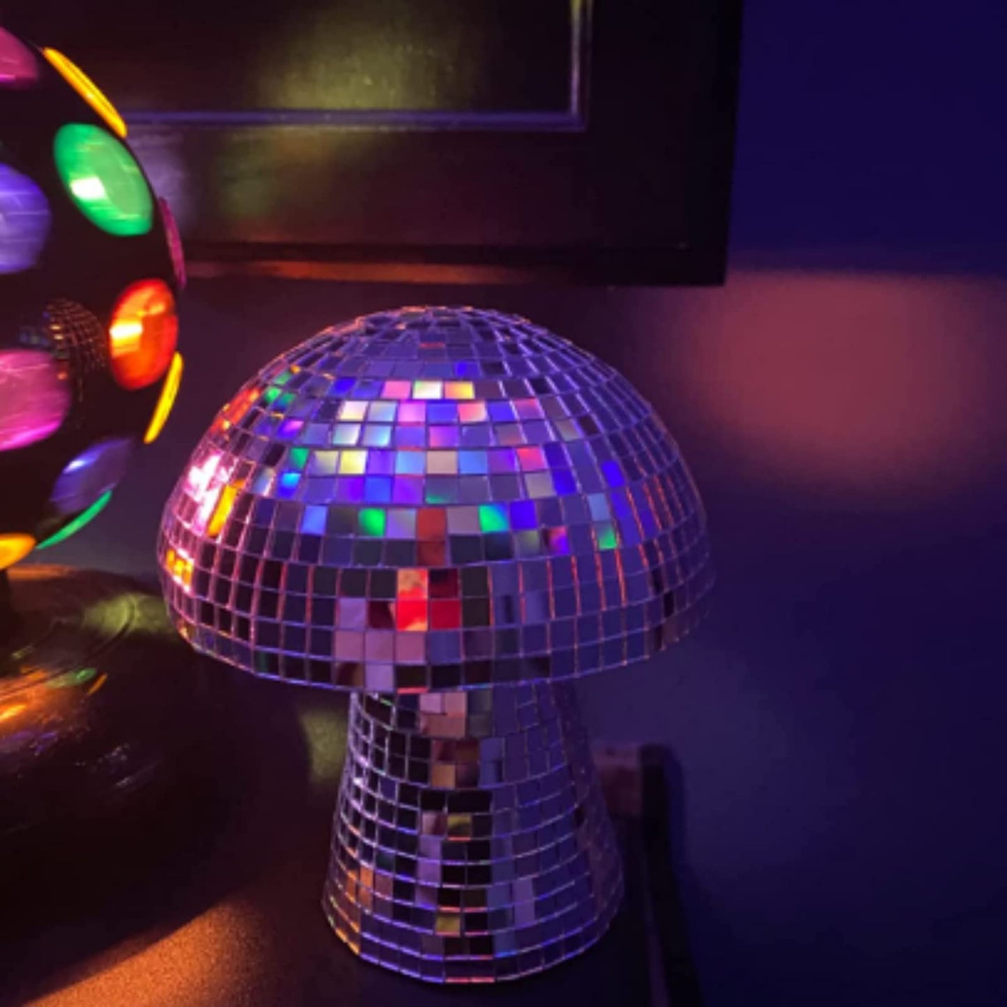 Yeehlmer Creative Mushroom Disco Ball for Party, Table Decor Mirror Retro Handmade Disco Ball Mushroom Shape Home Art Decorations,Bar Ornaments(Silver, S(5.9''))