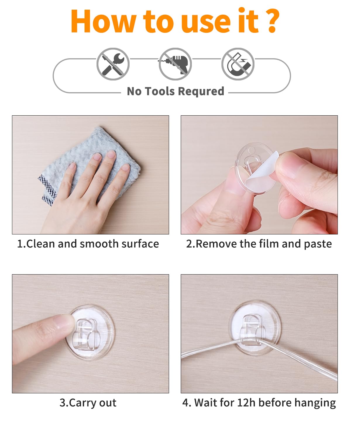 ispneay 100 Clear Mini Light Clips: Small Hooks with Adhesive Strips for Indoor String Light - Plastic Damage Free Wall Hook for Hanging Tiny Fairy Christmas Light Cable Hangers Decoration Decor