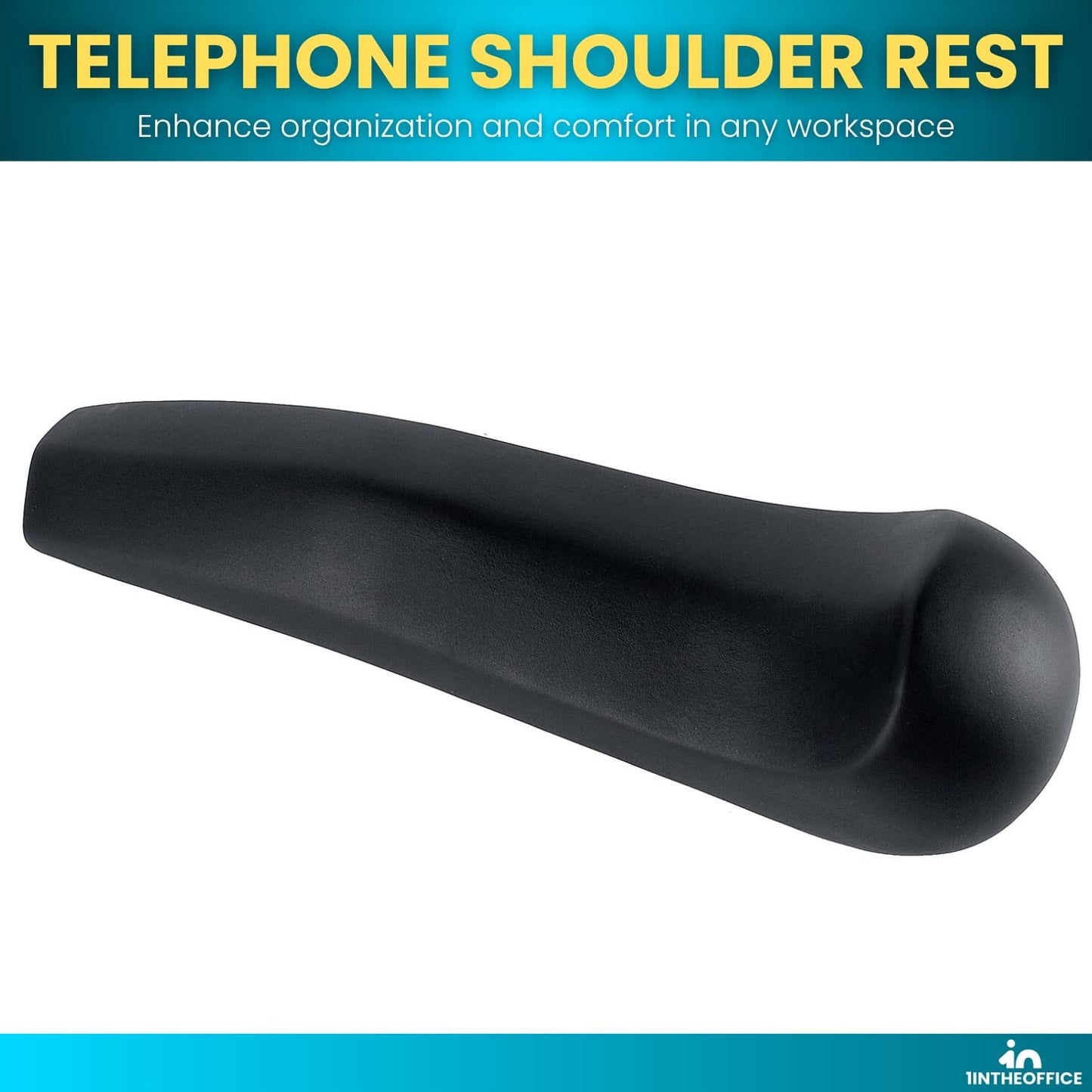 1InTheOffice Phone Shoulder Rest for Office Desk Telephones, Ergonomic Hands-Free Comfort, Non-Slip Design, Universal Fit, Black, 1 Pack