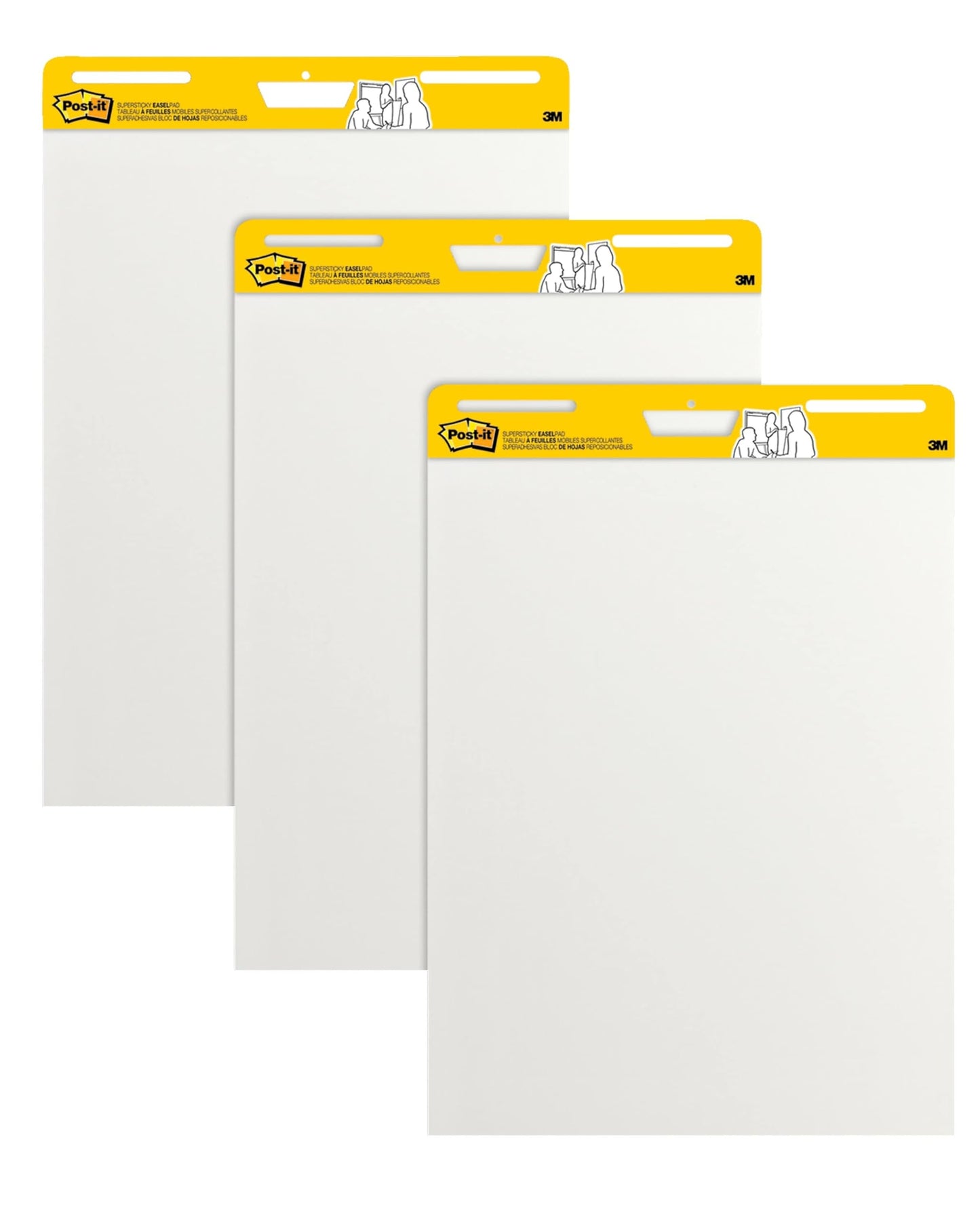 Post-it Super Sticky Wall Easel Pad, 25" x 30", 20 Sheets/Pad, 3 Pads/Pack (559VAD20 3PK)