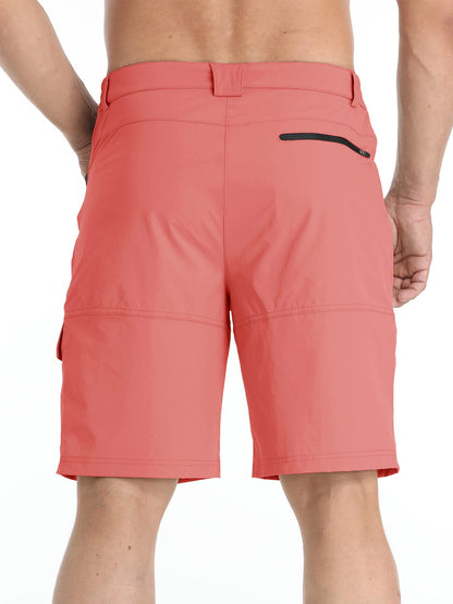 TACVASEN Mens Cargo Shorts Outdoor Lightweight Quick Dry Casual Golf Summer Hiking Dress Work Shorts Fishing Elastic Waist Pink 40