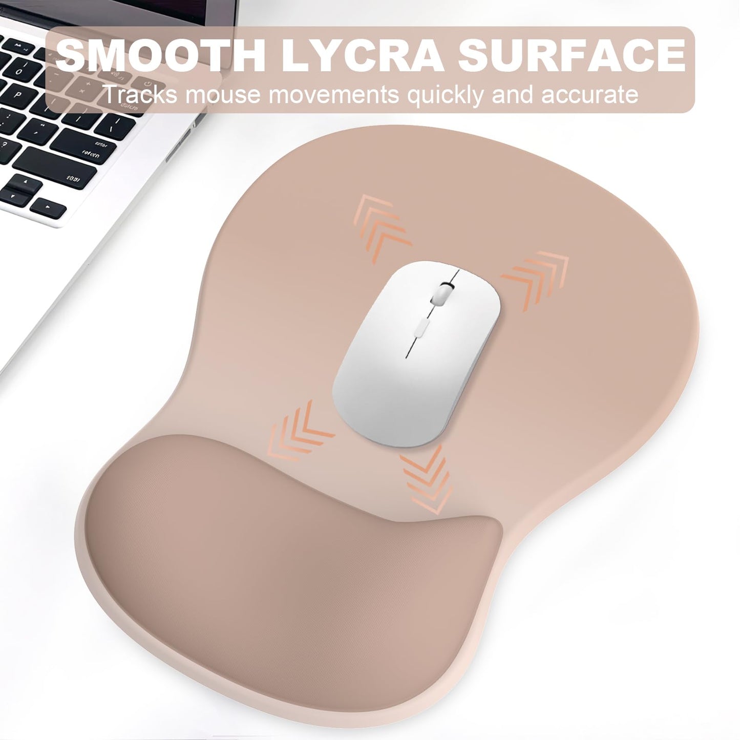 Ergonomic Mouse Pad with Wrist Rest and Keyboard Wrist Rest, Gel Mousepad and Wrist Rest for Computer Keyboard, Pain Relief, Non-Slip PU Base, Mouse Pad with Wrist Support for Gaming, Office, Brown