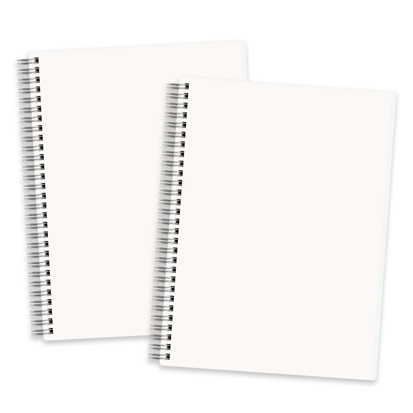 RETTACY Blank Journal Notebook, 2-Pack, 160 Pages per Pack, B5 Medium Size (7.6'' × 10''), 100 GSM Thick Paper, Spiral-bound, Flexible Plastic Cover, for Sketching, Drawing, Painting