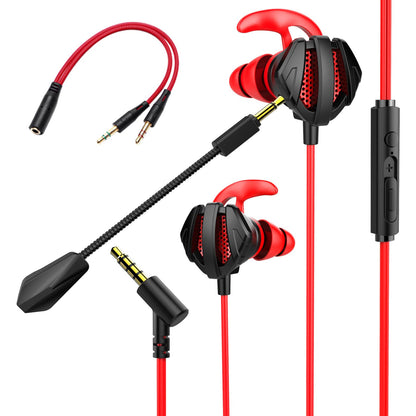 YYUNJINI Gaming Headset with Microphone Wired Gaming Earbuds PC for PS4 PS5 One PlayStation 5 Games Mobile Phone,Detachable Stereo Bass Earphones Noise Cancelling Gaming Headphones with Mic Black