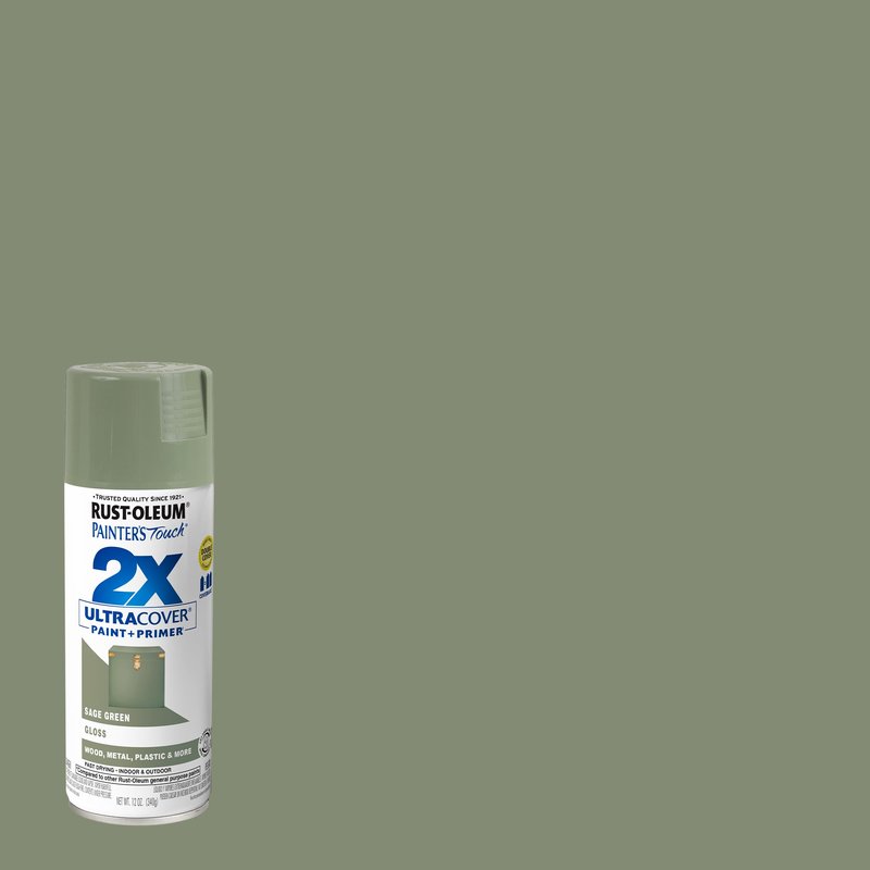 Rust-Oleum 249094 Painter's Touch 2X Ultra Cover Spray Paint, 12 oz, Gloss Sage Green (Pack of 4)