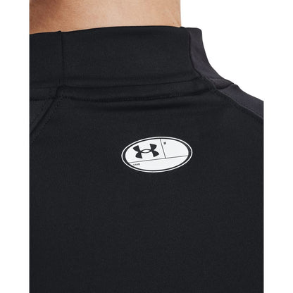 Under Armour Womens Authentics Mock Neck T-Shirt, Black (001)/White, X-Small