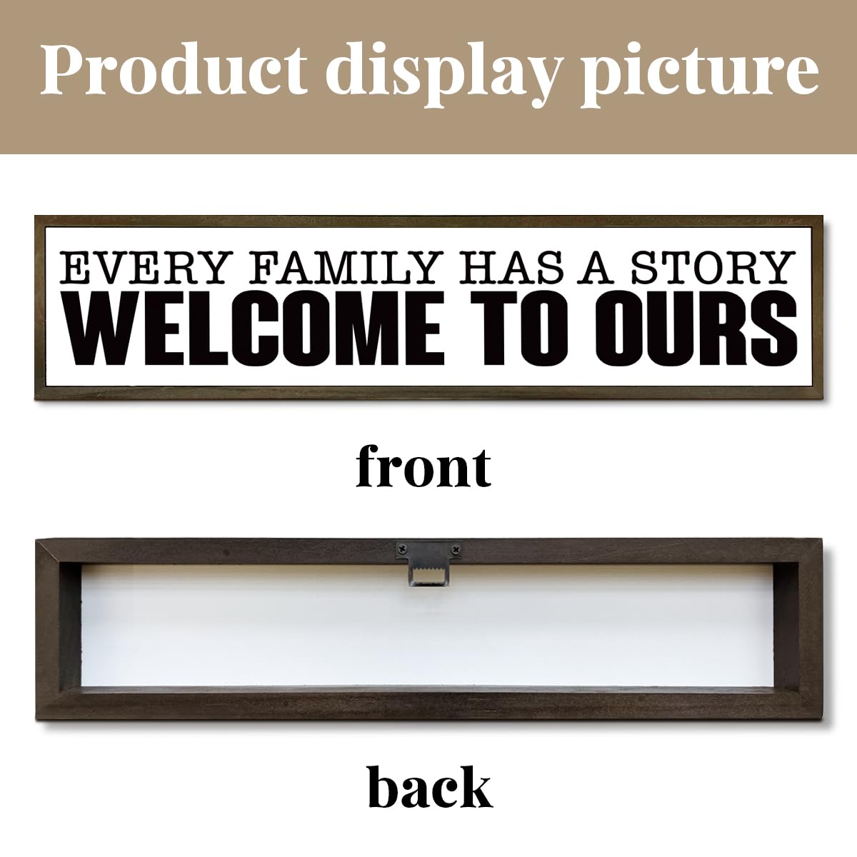 Family Wood Plaque Sign, Every Family Has a Story, Welcome to Ours Sign, Rustic Farmhouse Wall Decor Art, Entryway Decor, Wooden Box Signs Desk Décor, Housewarming Gift, 38 * 8.5 In