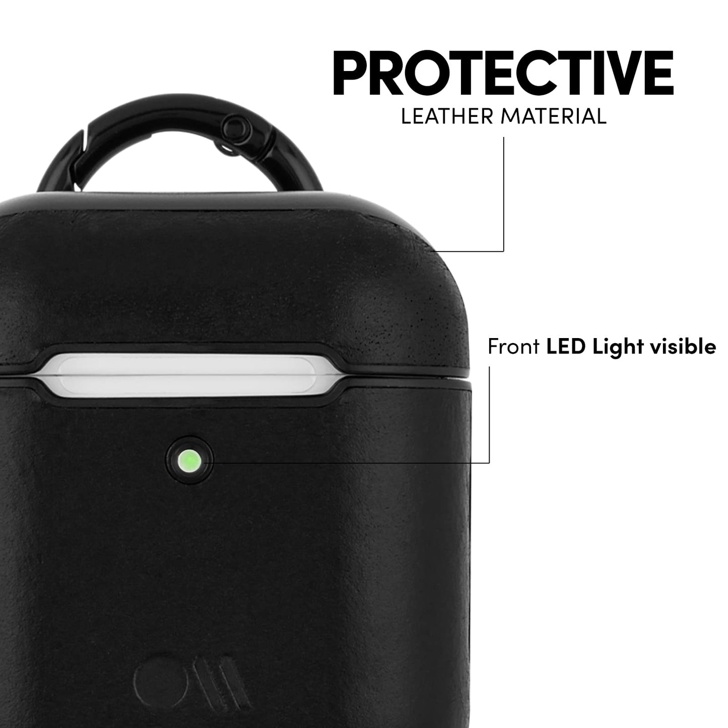 Case-Mate - Case for Airpods 1-2 - Leather - Compatible with Apple AirPods Series 1 and 2 - Black Leather
