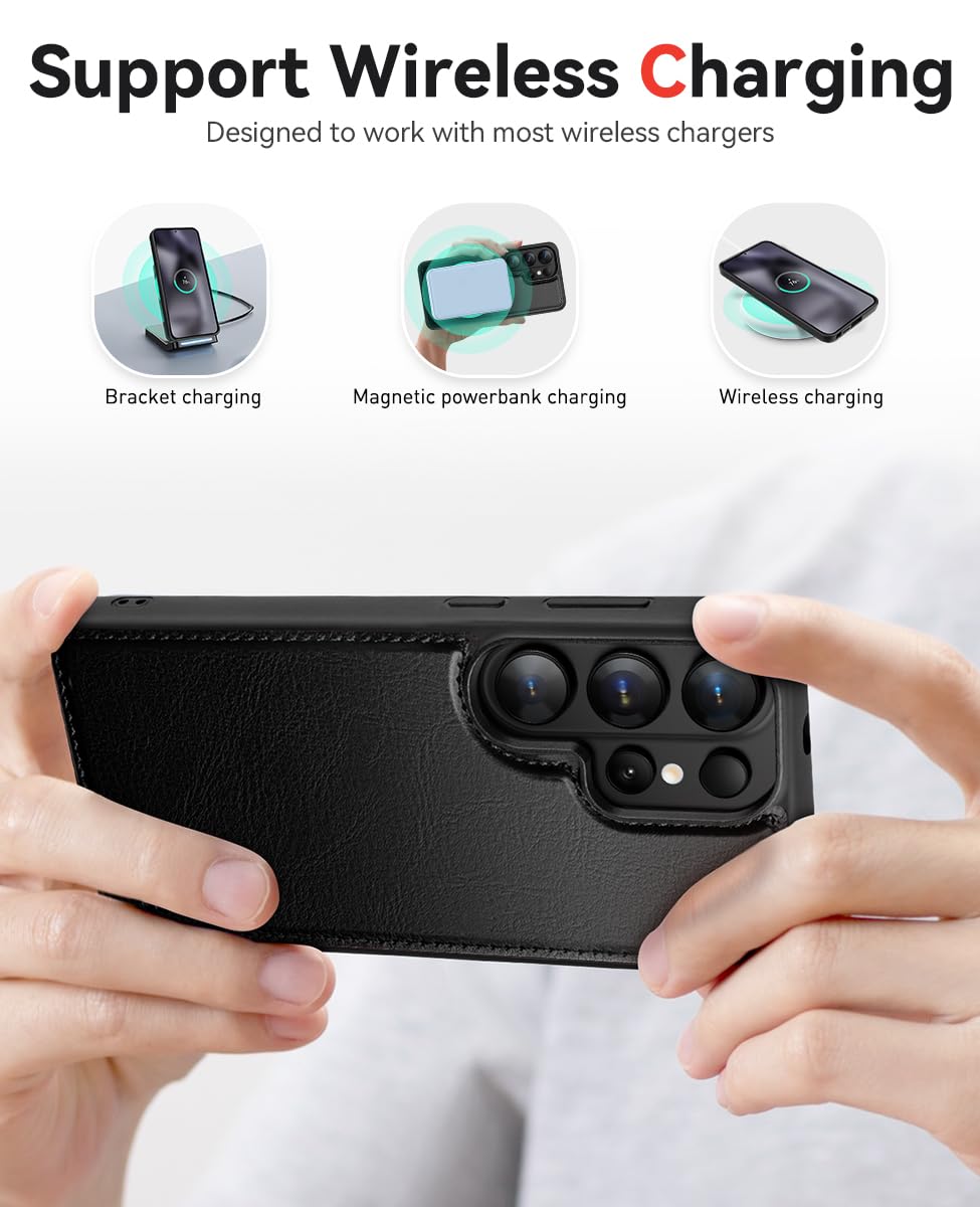 OCASE for Samsung Galaxy S26 Ultra Detachable Wallet Case with Card Holder, [2 in 1] PU Leather Flip Folio Case with RFID Blocking Stand Wrist Strap Shockproof Phone Cover 2026, Black