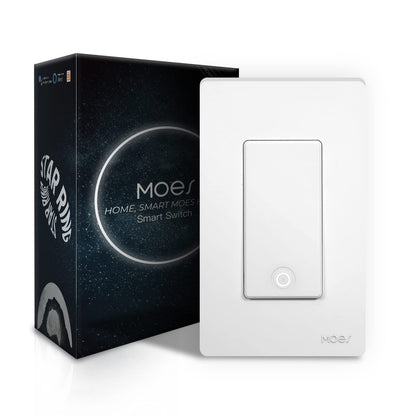 MoesGo 2nd Generation WiFi Light Switch, 3-Way Wall Switch 2.4GHz, Neutral Wire Required, Smart Life APP Remote Control, Compatible with Alexa/Google Home, No Hub Required, White 4 Gang