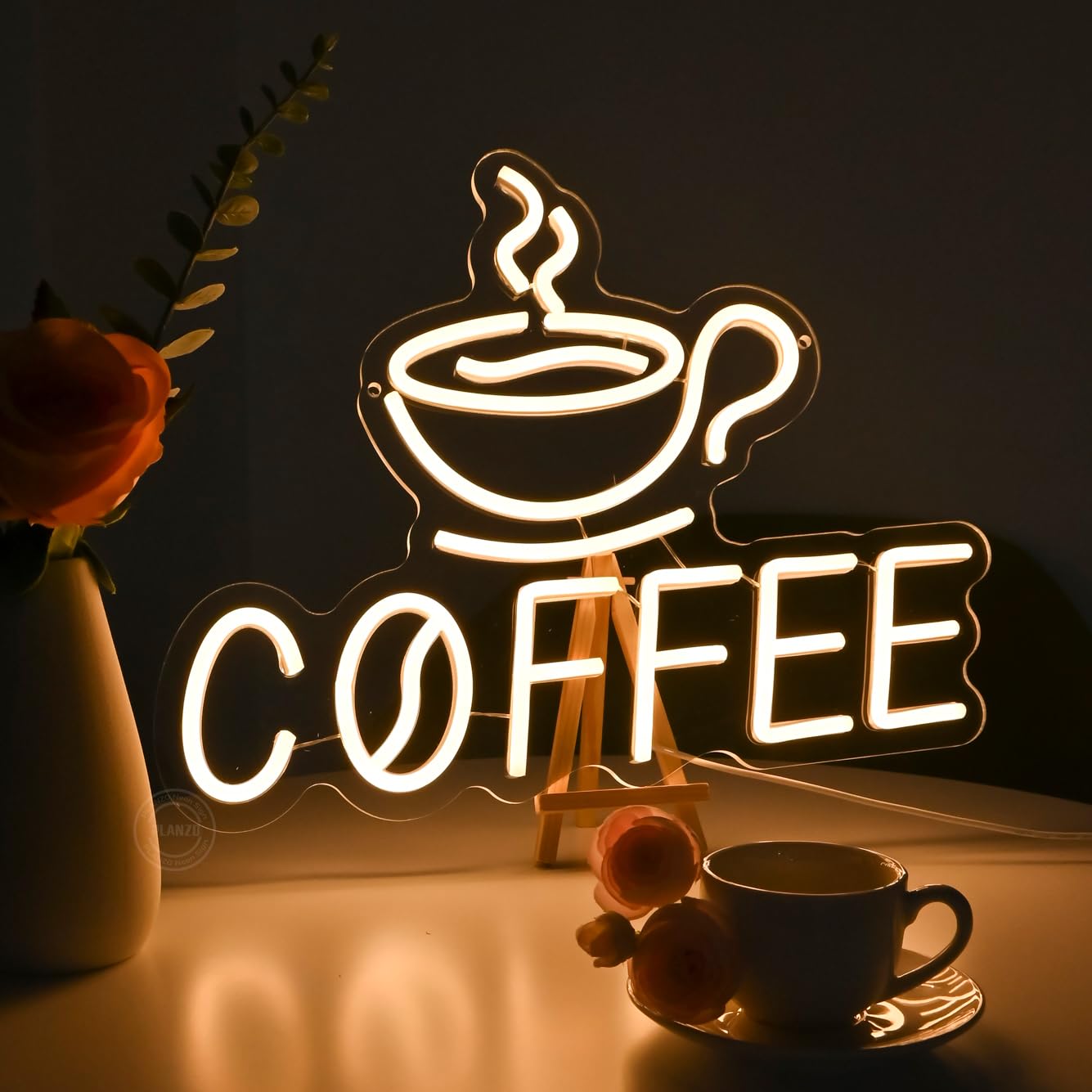 Planzo Coffee Neon Signs Light for Restaurant Coffee Shop Home Cafe Bar Beer Pub Store Ad Window Display Kitchen Bedroom Man Cave Birthday Party Light Up Wall Sign Decor 5V USB