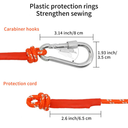 NewDoar 6mm Marine Floating Rope High-Strength Braided Reflective Anchor Mooring Rope with Hook 10M 20M 30M 50M Dock Lines for Boating,Camping,Anchoring, Fishing,Mooring,Tent Canopy-Orange/10M