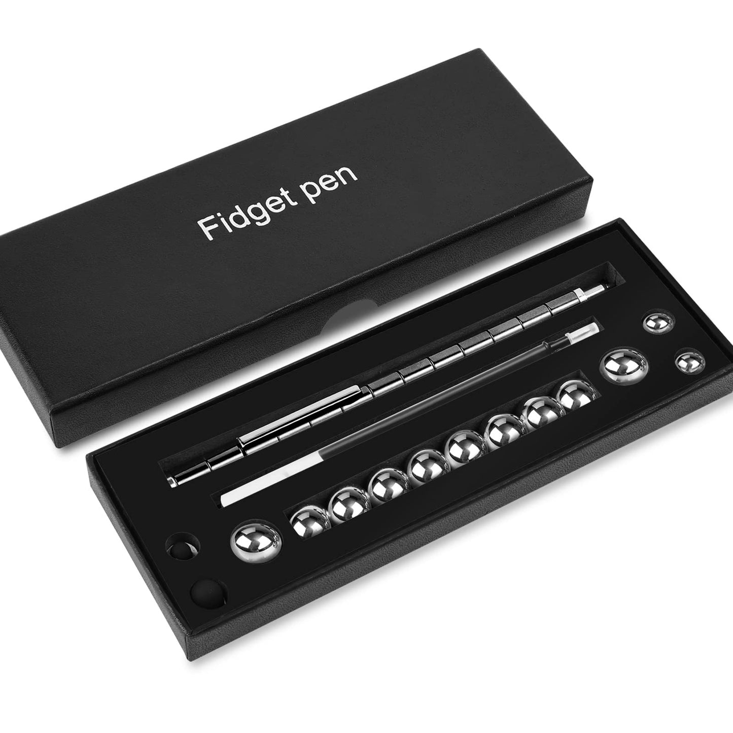 LARAH Black Fidget Pen Toy, Sensory Tool EDC Fidgeting Game for Adults, Cool Gadget Best for Stress and Anxiety Relief and Kill Time,Novelty Gifts for Teen and Adults