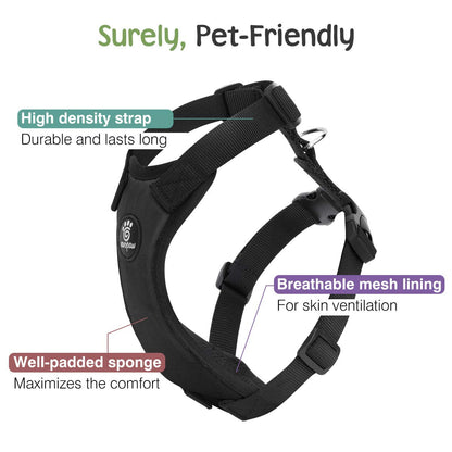 VavoPaw Dog Seat Belt, Safety Vest Dog Car Harness with Adjustable Buckle Dog Seat Belt for Vehicle Nylon Pet Safety Seat Belts Heavy Duty(L, Black)